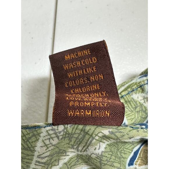 Tori Richard Shirt Mens Large Green Button Up 100% Cotton Hawaiian Tropical - Picture 5 of 8